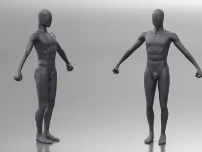 Mannequin Male Black 3D model purchase