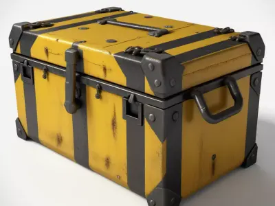 Yellow Black Industrial Crate 3D model