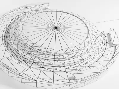 altar circular stone structure Low-poly 3D model