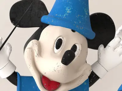 mikkey-3d three mickey mouse figurines dressed as wizards Low-poly 3D model