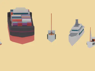 Low-Poly ships  Low-poly 3D model