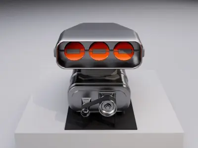 Supercharger type B Low-poly 3D model