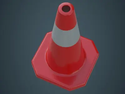 Traffic Cone 3A Low-poly 3D model