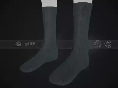 Black Socks Style 3 Low-poly 3D model