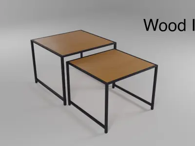 Wooden table with extension Free 3D model