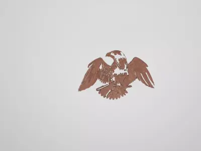 2D to 3D design of Eagle  Low-poly 3D model
