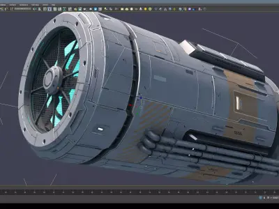Sci Fi Building 007 Industry PBR Free low-poly 3D model