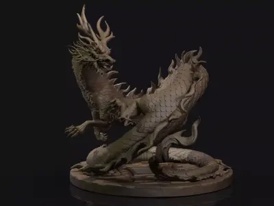 Asian Dragon Sculpt 3D model