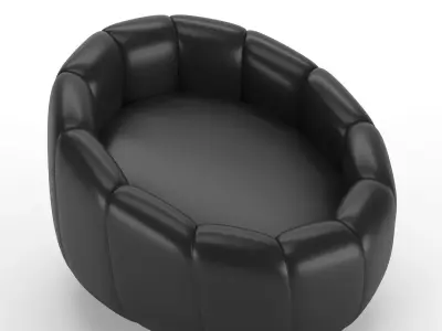 Contemporary Padded Sofa 3D Model - Cozy Rounded Design Free 3D model