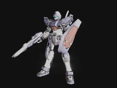 Sparrow Basic Type Gundam Low-poly 3D model