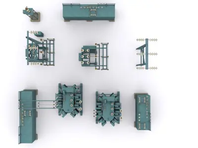 electric station details Low-poly 3D model