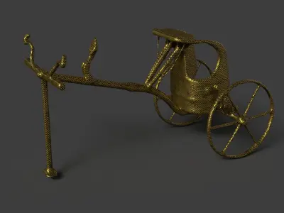 King Tut Chariot figure   Low-poly 3D model