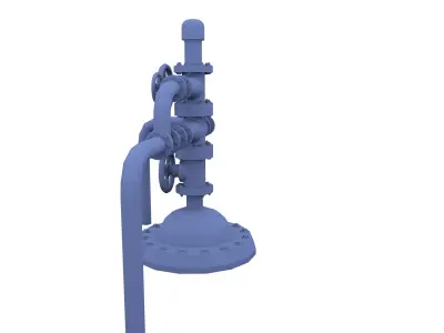 Oil Pumpjack Wellhead 1 Low-poly 3D model