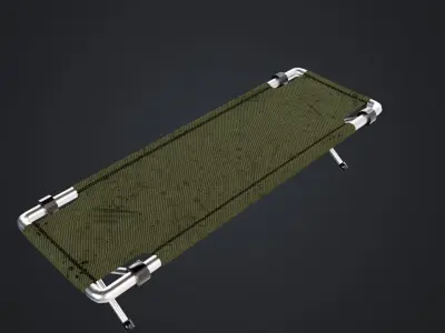 Folding cot Low-poly 3D model