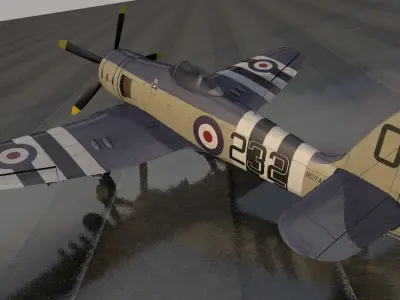 Hawker Sea Fury FB-11 3D model