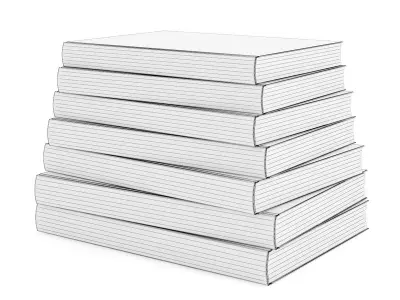 Books Set stack of 3D model