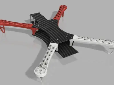 Alien 450 Quadcopter Frame Low-poly 3D model