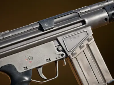 AK4 Battle Rifle - FPS Weapon Asset Low-poly 3D model