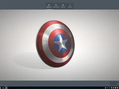 captian america sheeld Low-poly 3D model