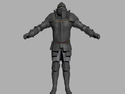 knight in armor Low-poly 3D model