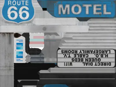 Historic Route 66 Motel Sign Low-poly 3D model