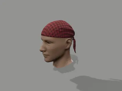 Bandana head with Low-poly 3D model