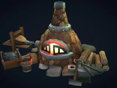 Stylized Poly Smelter Low-poly 3D model