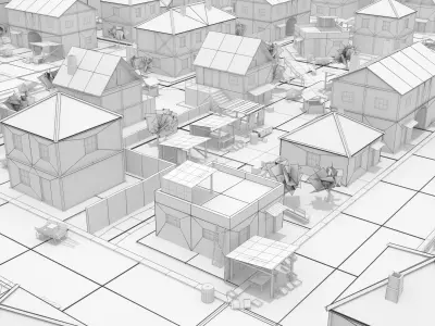 Medieval Town - Pack Low-poly 3D model