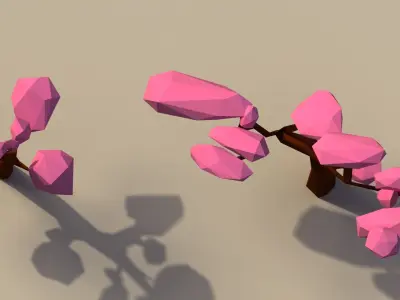Low Poly Cherry Trees Low-poly 3D model