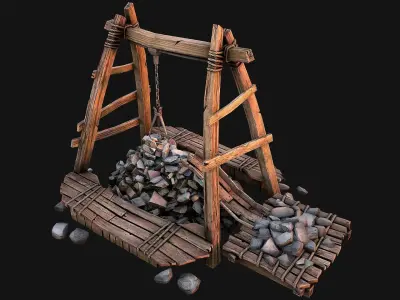 Quarry Stone Rock Mine Low-poly 3D model