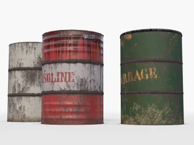 Barrels Asset 02 Low-poly 3D model