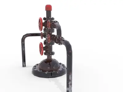 Oil Pumpjack Wellhead 2 Low-poly 3D model