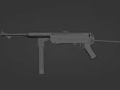 MP 40 3D model Weapon high poly asset 3D model