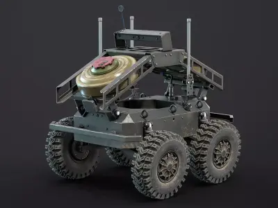 Ratel-S UGV Kamikaze and Miner Low-poly 3D model