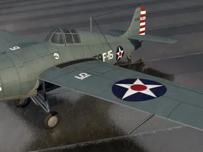 Grumman F4F-3 Wildcat 3D model