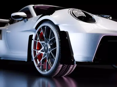 Cinematic Dark Studio Car Render Scene for Blender 3D Model 3D model