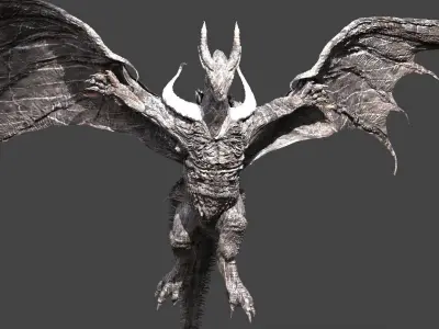 Drake God Serpent Dark Dragon  3D model