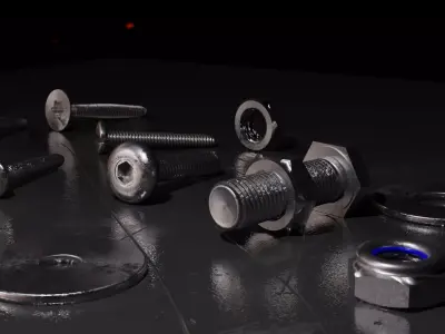 screws and bolts 3D model