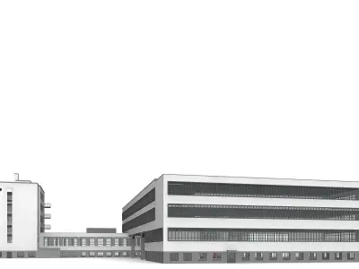 Bauhaus floor plan of house 3D model