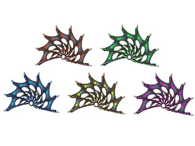 a Set of Fan Weapons Low-poly 3D model