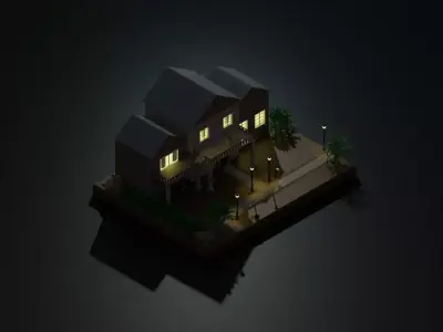 Street house Free low-poly 3D model