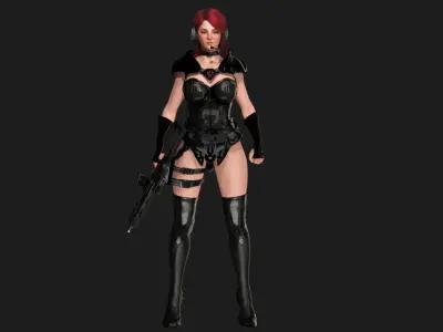 AAA 3D REALISTIC CHARACTER SEXY SNIPER - HUMAN RIG GAME READY Low-poly 3D model