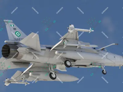 JF-17 Thunder Nigeria Realistic Rigged Low-poly 3D model
