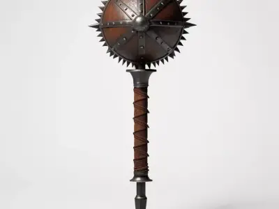 Rusty Medieval Mace with Spikes 3D model