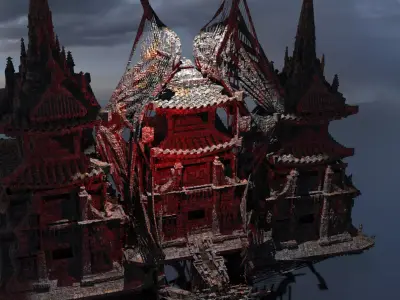 Underground Spider Oni temple 3D model