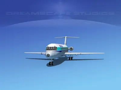 Douglas DC-9-30 Republic 3D model