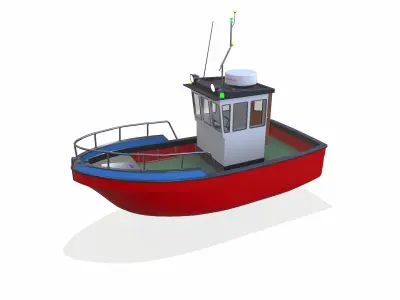 Small Boat Low-poly PBR Low-poly 3D model