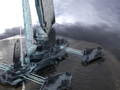 Halo Forerunner Inspired Gateway Larger Kit bash 3D model