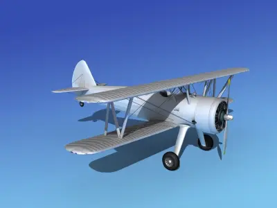 Stearman PT-17 Kaydet Unpainted 3D model