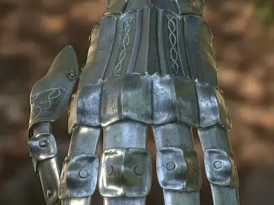 Ornamented Gauntlet Free low-poly 3D model